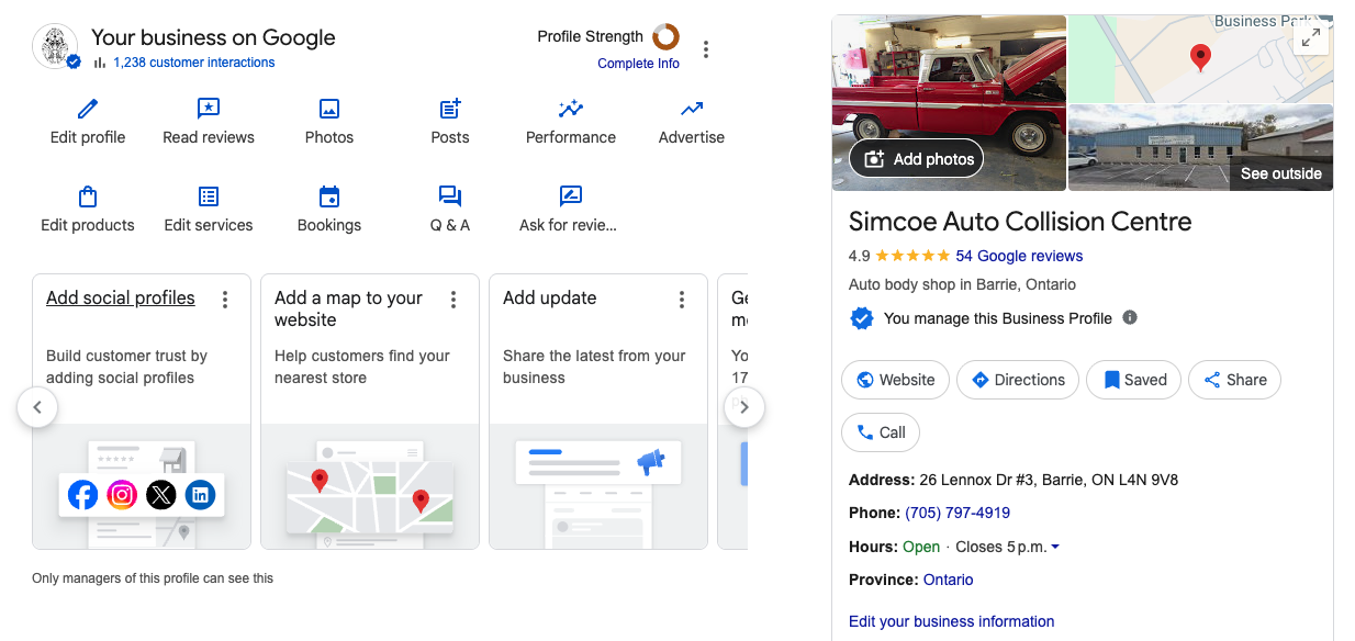 Google Business Profile screenshot