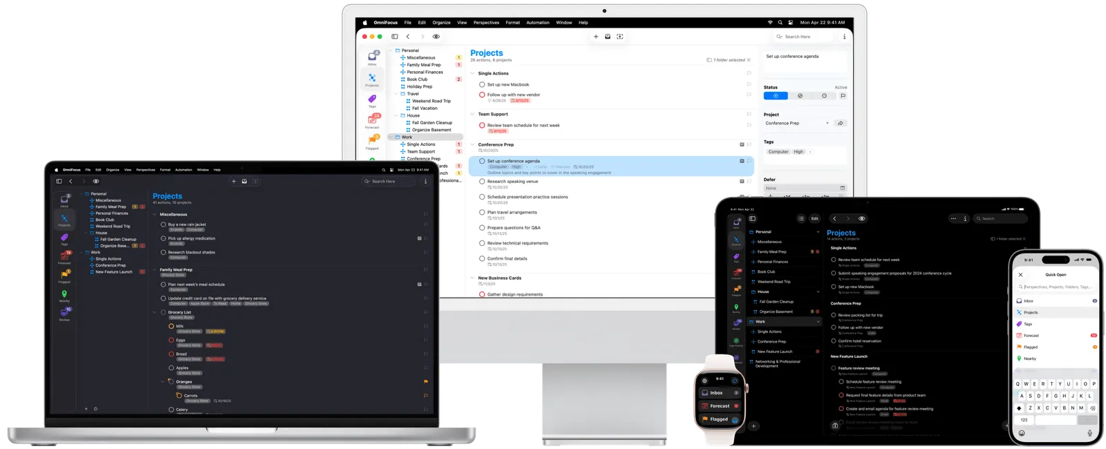 OmniFocus works across several Apple devices.