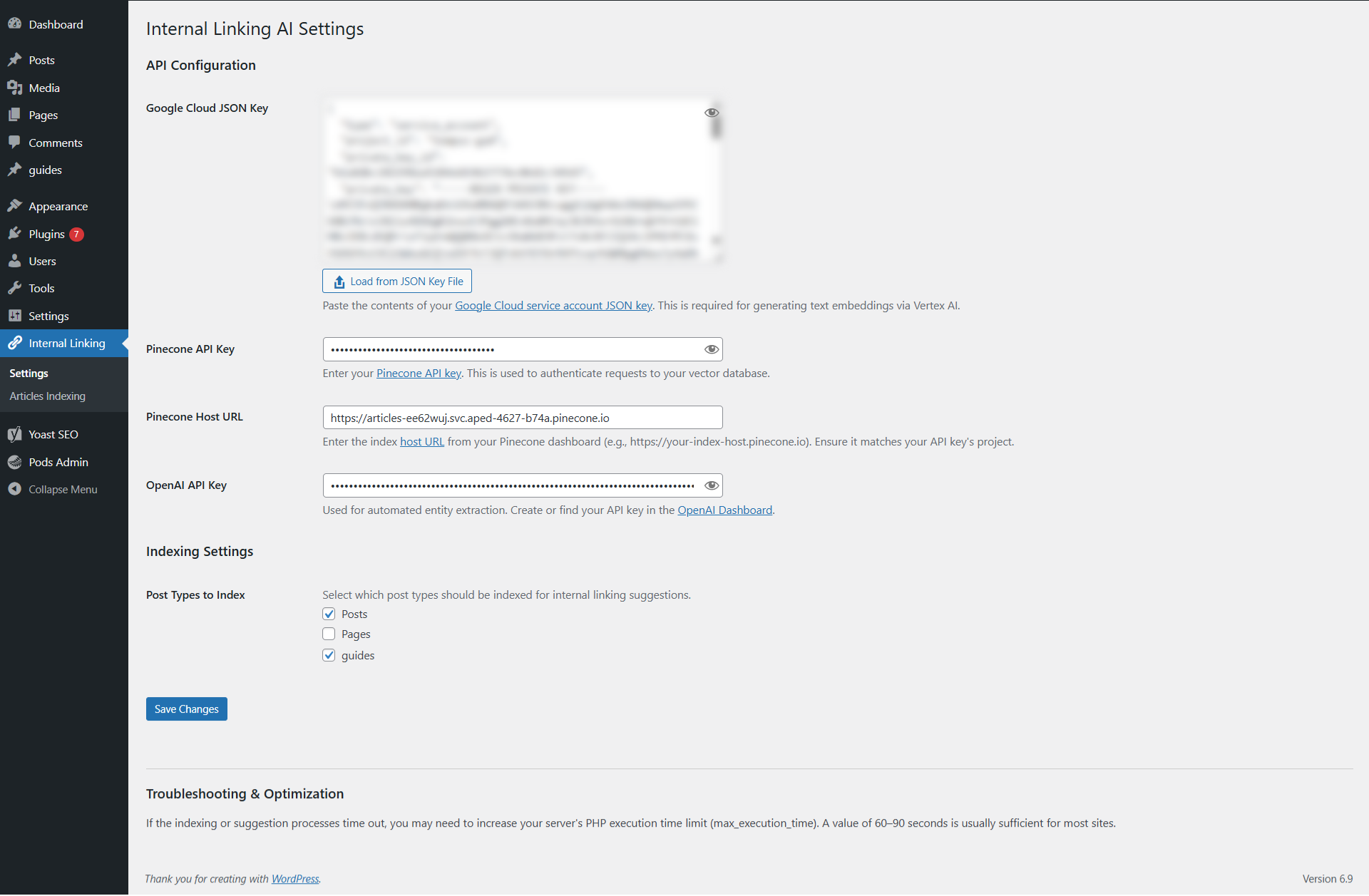 Plugin Settings Page (Image from author, December 2025)
