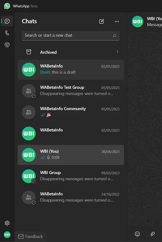 WhatsApp draft message feature