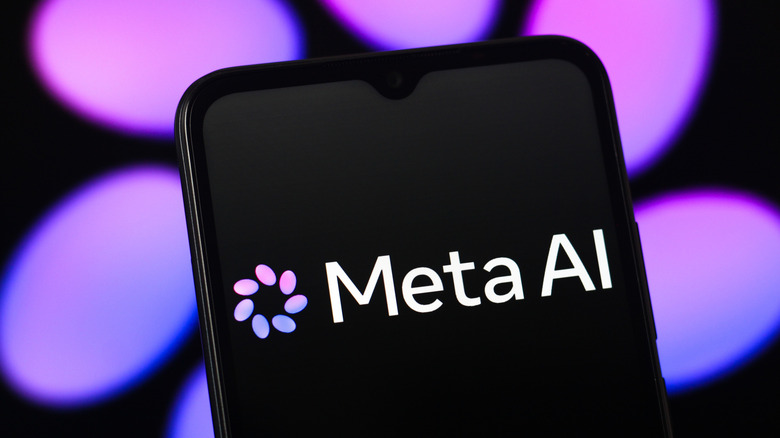 The Meta AI logo on a phone.