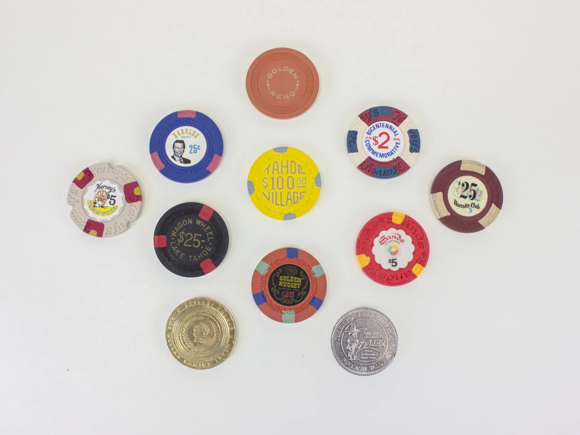 Gambling chips included in the America 250 time capsule that will be buried on July 4, 2026.