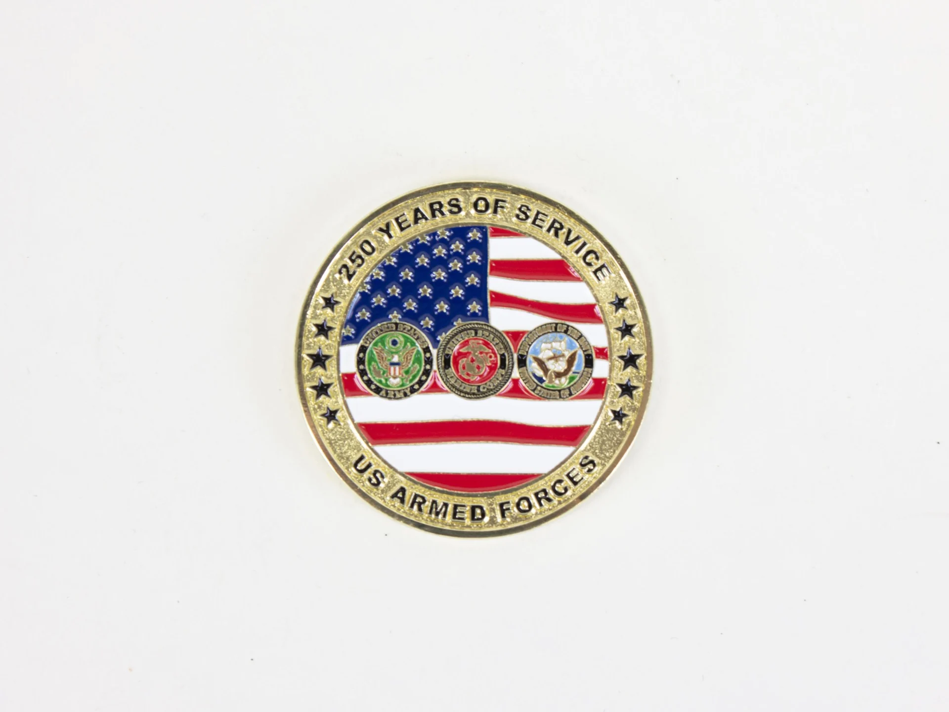 The commemorative challenge coin from Virginia that's included in the America 250 time capsule.
